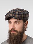 Кепка STETSON арт. 6840348 HATTERAS CHECK HARRIS TWEED (синий / желтый / фиолетовый)